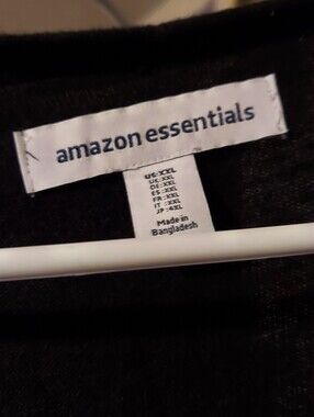 Amazon Essentials Black Cardigan with Branded Neck Label